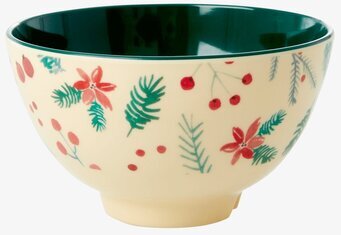 Liten Skål Poinsettia Print Xmas20 från Rice med julmotiv