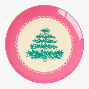 Desserttallrik Christmas Tree Xmas från Rice med julgranmotiv