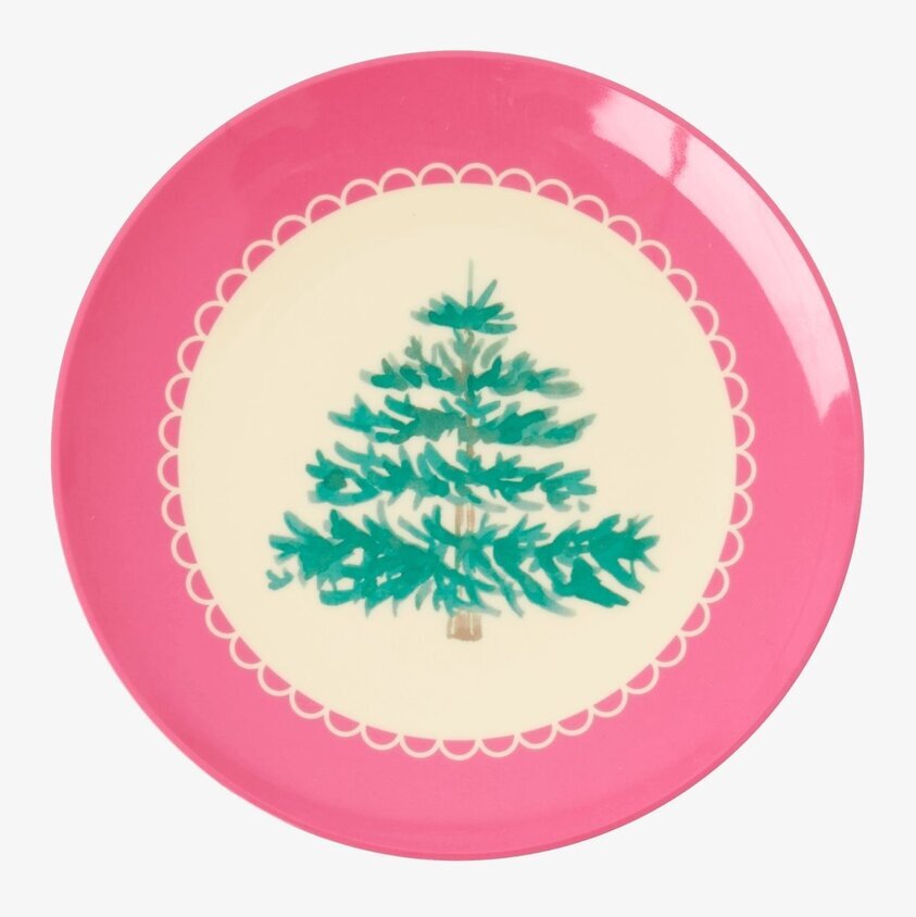 Desserttallrik Christmas Tree Xmas från Rice med julgranmotiv