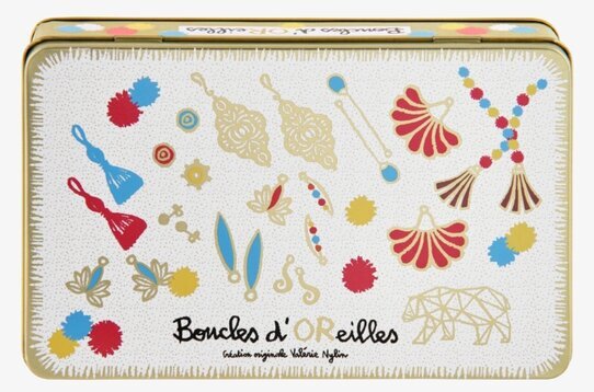 Plåtburk Örhängen från Derriére la porte med färgglad design