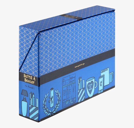 Arkivbox Arbete från Derriére la porte med blått mönster