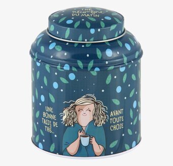 Bild av en charmig plåtburk för te med unik design