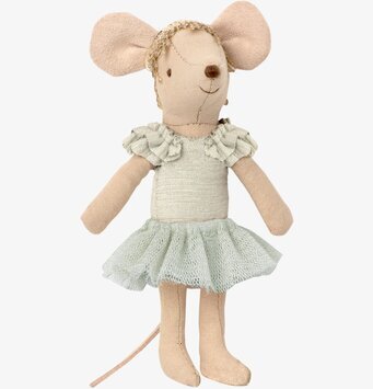 Maileg Dance Mouse Swan Lake i balettkläder och blomkrona
