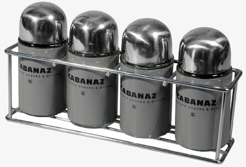 Kryddställ stålgrå från Cabanaz med fyra kryddburkar