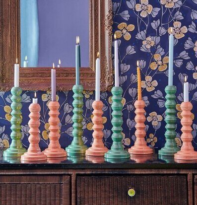 Ljusstake Emalj Emerald Green Orange Rice Ljusstakar Adventsstakar Ljushållare Ljushyllor