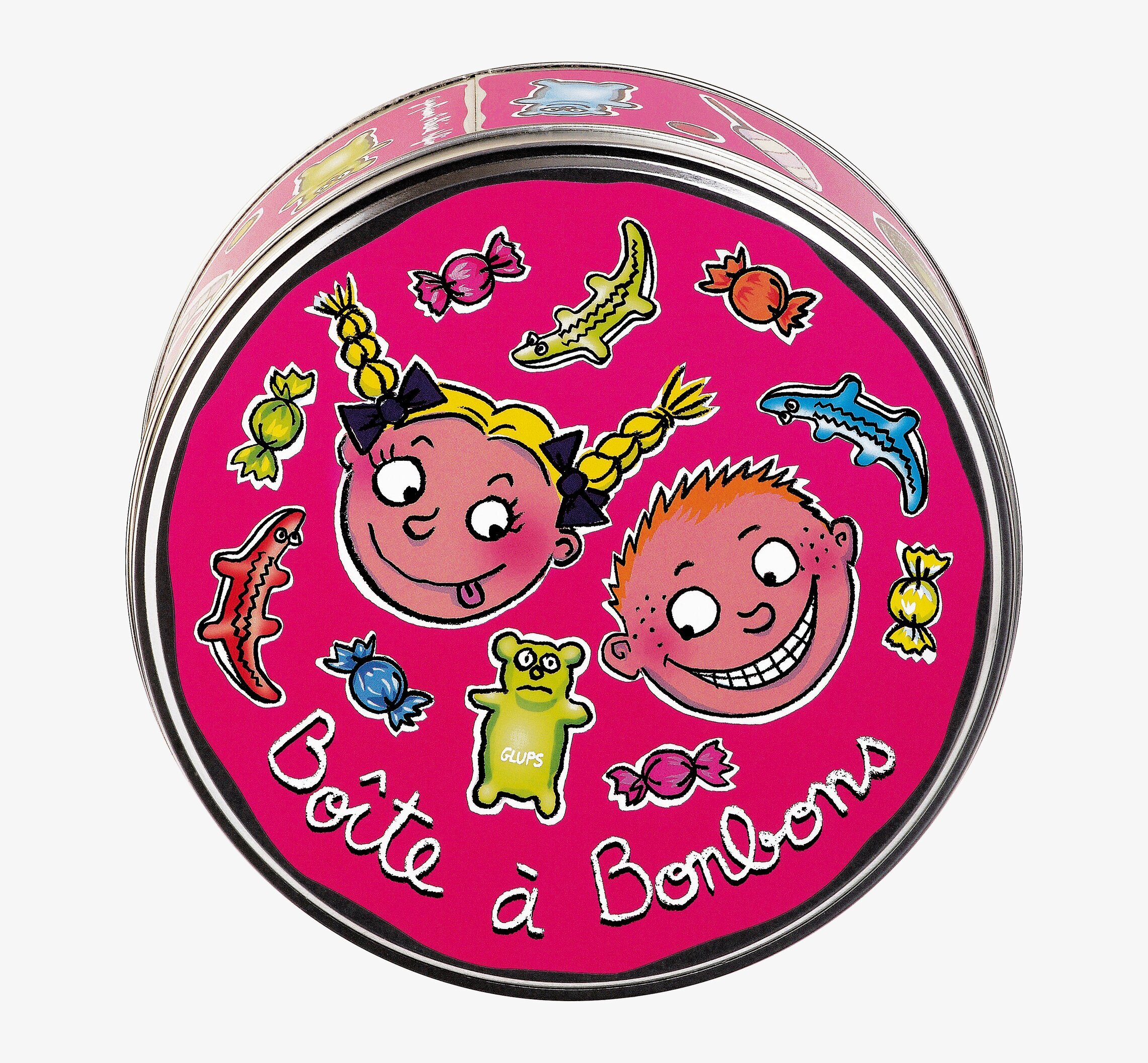 Plåtburk Gottegris rosa från Derriére la porte med godis