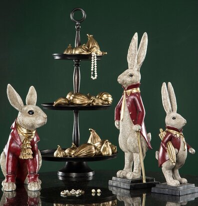 Kaninherre Kort Röd Poly från A Lot Decoration med lyxig stil