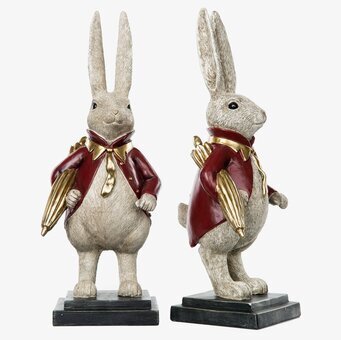 Kaninherre Kort Röd Poly från A Lot Decoration i detalj