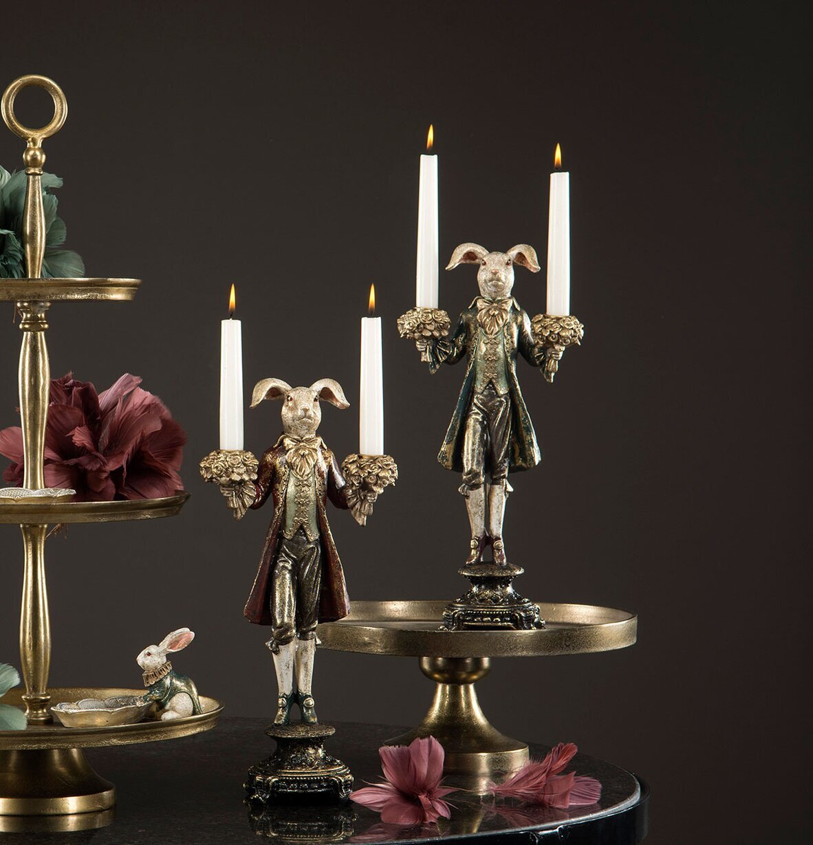 Ljusstake Kanin Mörkröd från A Lot Decoration i detalj