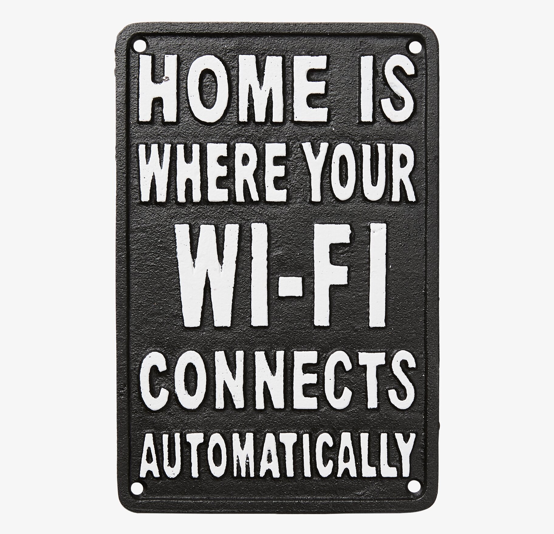 Facia Skylt - Wi-Fi från Affari med texten HOME IS WHERE...