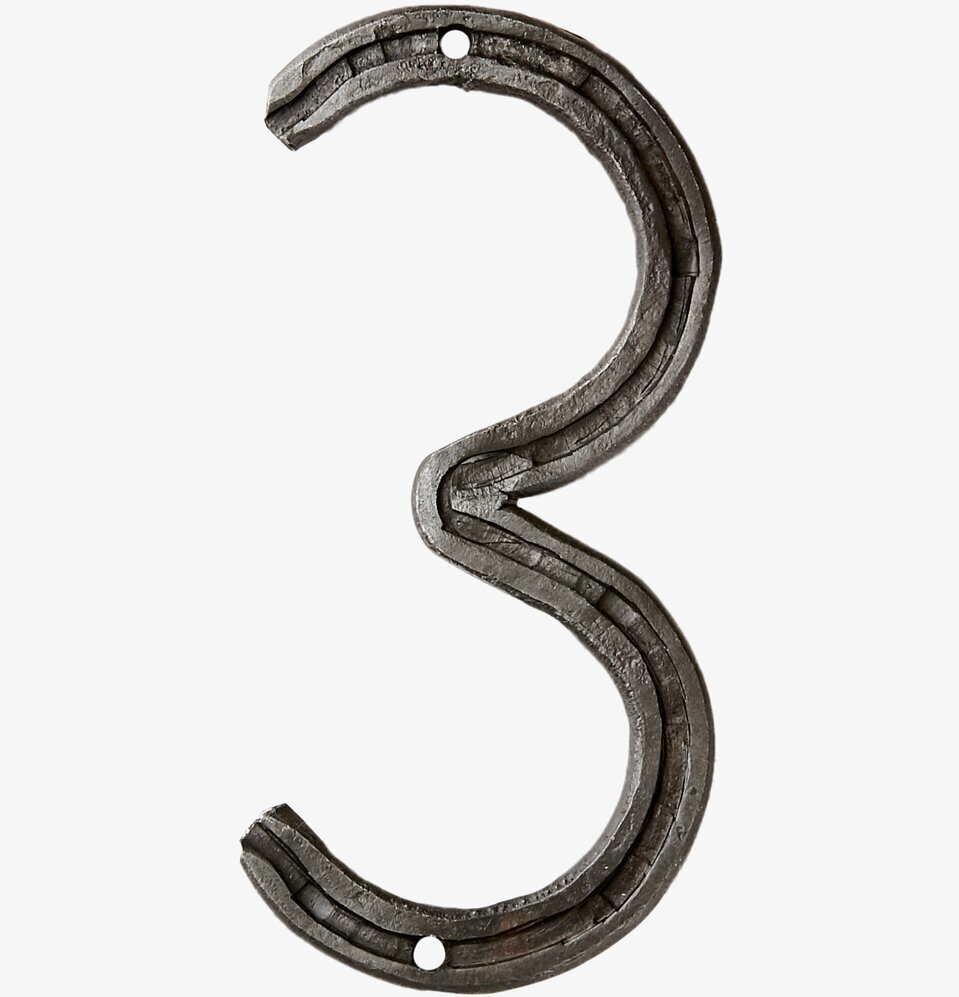 Thor Nummerskylt 3 från Affari, metall, mörkgrå och robust