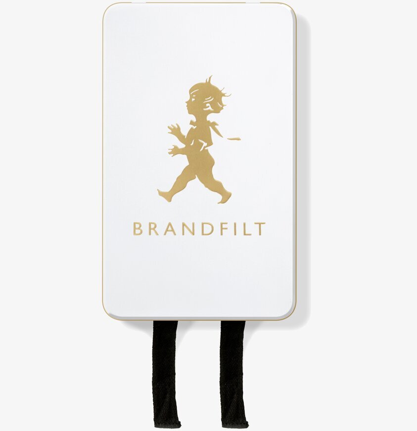 Brandfilt Vit/Guld från Solstickan med stilren design