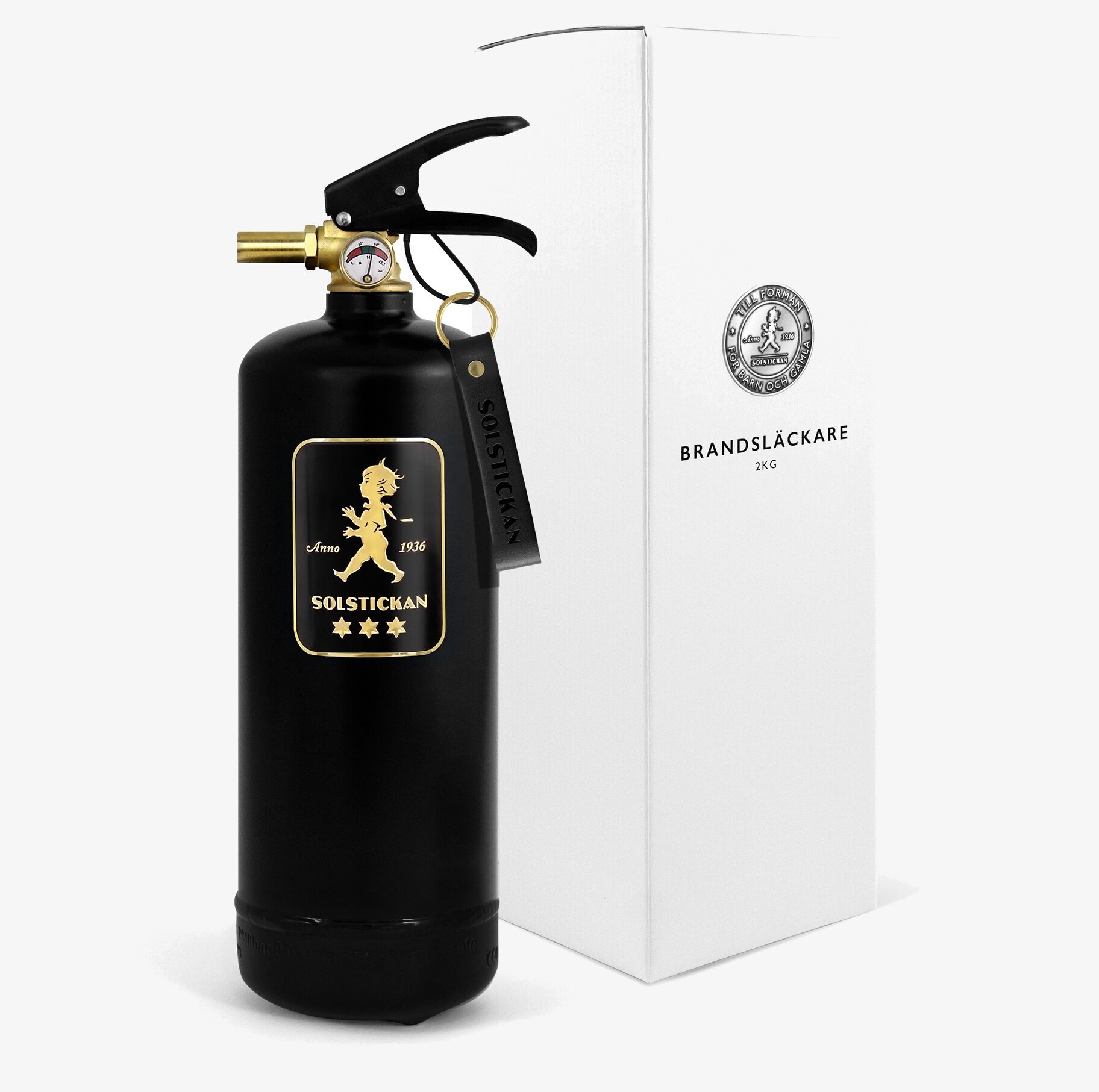 Brandsläckare Design Edition Black Brass från Solstickan