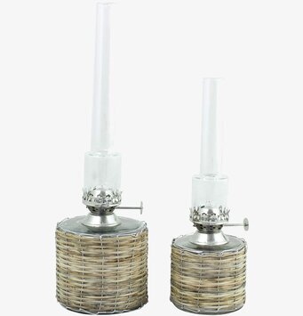 Fotogenlampa Rak Korg Stor från Strömshaga i flätad design