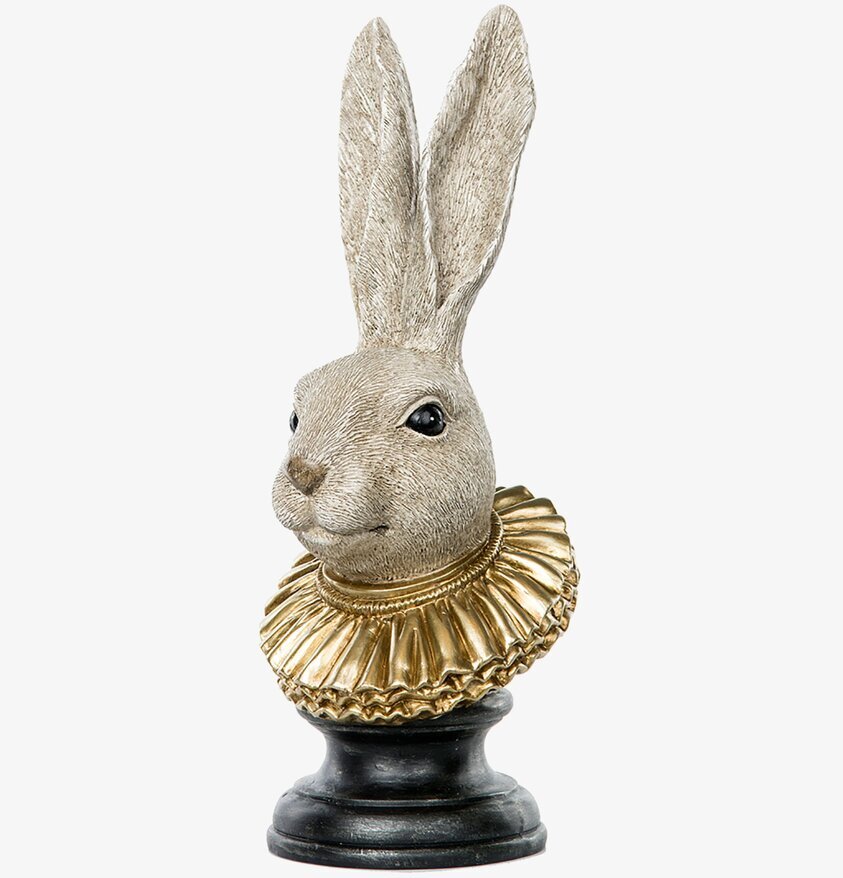 Kanin Art Déco Large från A Lot Decoration med guldkrage