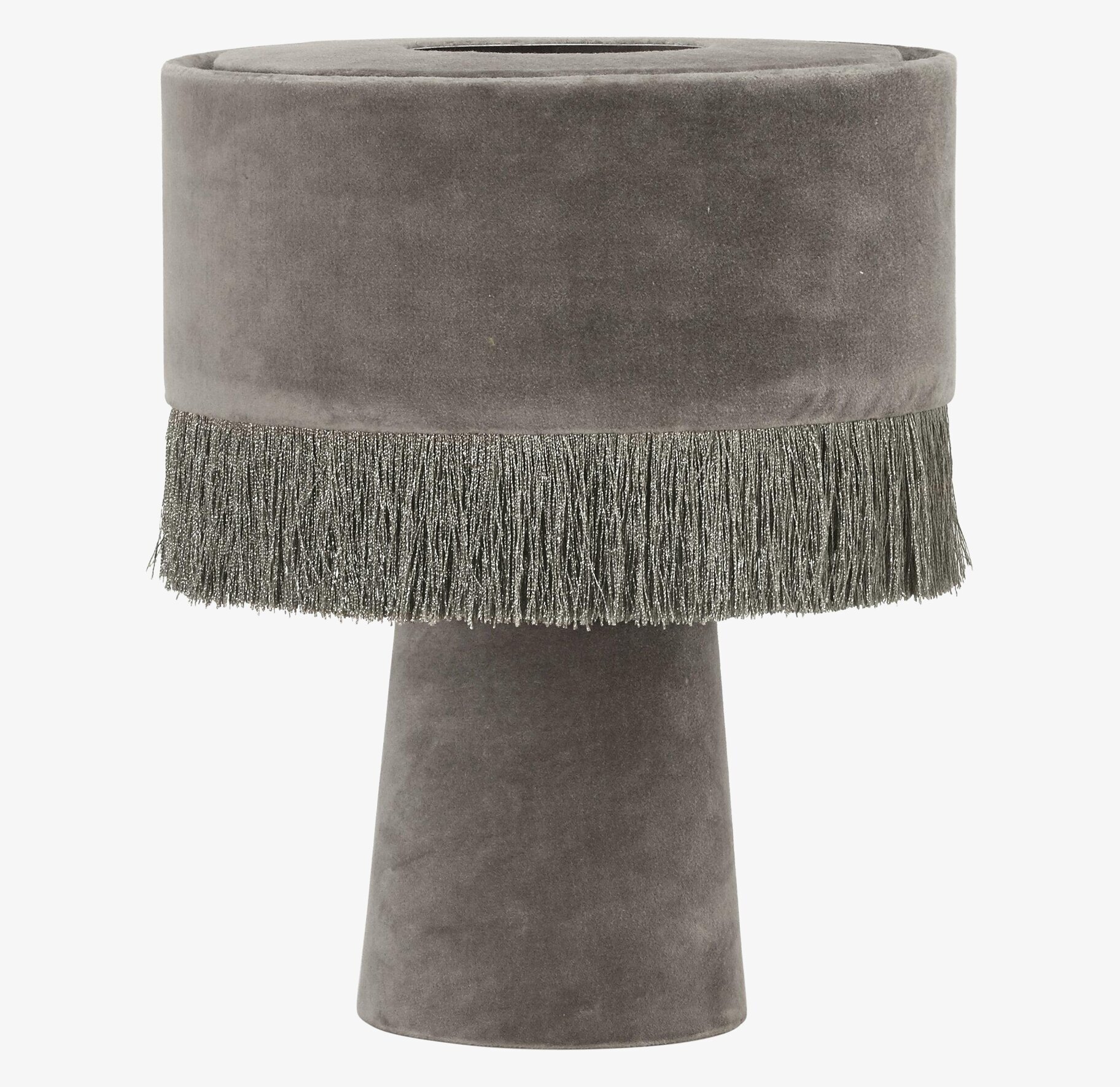 Alexis Bordslampa Grå från PR Home med sammet och fransar