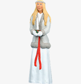 Stor Tärna Britta från Sverigealmanackan i vit klänning