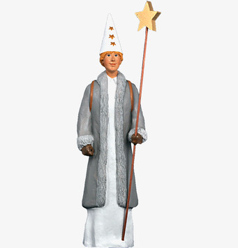 Stor Stjärngosse Anders från Sverigealmanackan i julklädsel