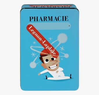 Bild av livfull plåtburk för första hjälpen i retrostil