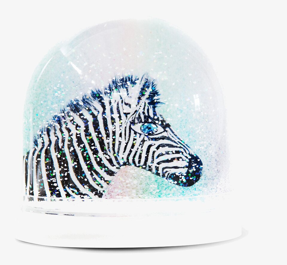 Snöglob Zebra M från Shake it Baby med zebra och glitter