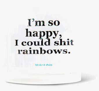 Snöglob Zebra M från Shake it Baby med humoristisk text