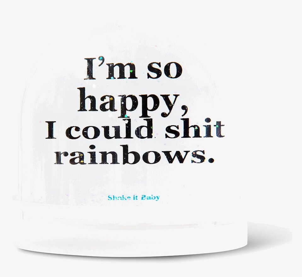 Snöglob Zebra M från Shake it Baby med humoristisk text