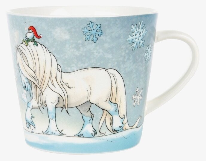 Porslinsmugg Hästar Snö från Lena Furberg by Martinex