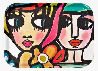 Frukostbricka Längtan från Dixie med färgrika ansikten