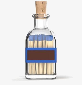 Tändstickor Liten Hav från Eldstickan i glasflaska med kork