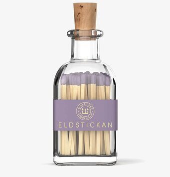 Eldstickan Tändstickor Liten Lavendel i glasflaska