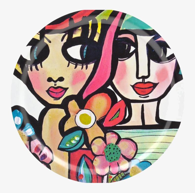 Bricka Längtansfull från Dixie med färgstarkt blommotiv