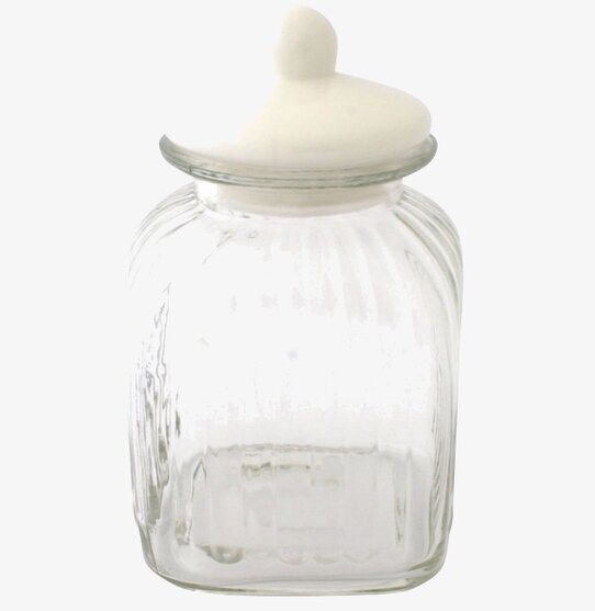 Glasburk Porslinslock L från Strömshaga med vitt lock