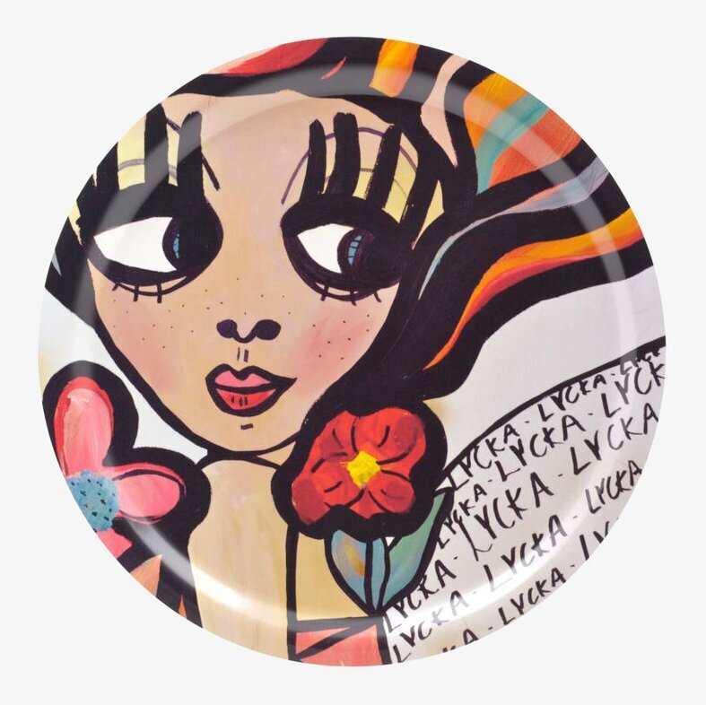 Bricka Lycka från Dixie med färgstark, konstnärlig design