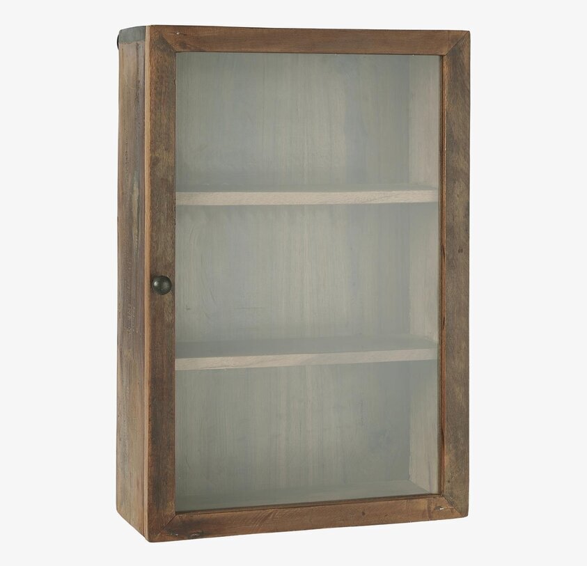 Väggskåp Unika från IB Laursen med glasdörr och träfinish