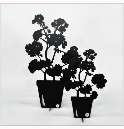 #ÄlskaPlåt Pelargon Svart från Älskaplåt: två plåtstilleben