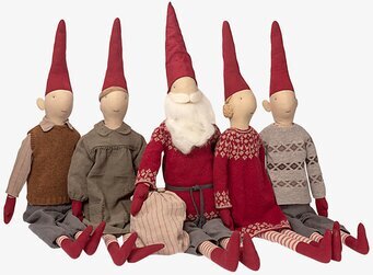 Maileg Santa och tomtar från Maileg i nordisk julestetik