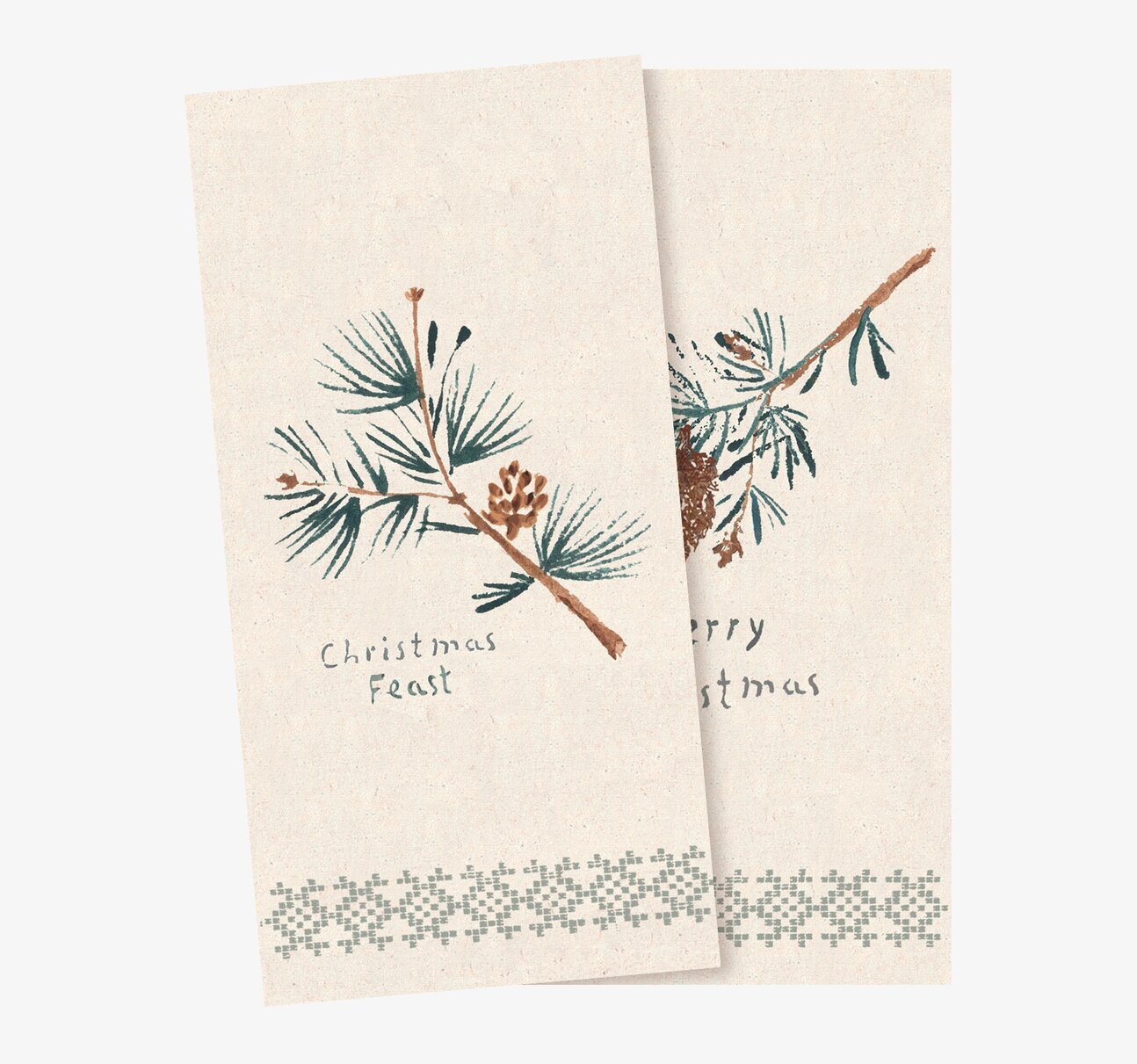 Servetter - Pine Cones från Maileg med juldesign och text