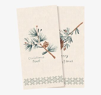 Servetter - Pine Cones från Maileg med juldesign och text