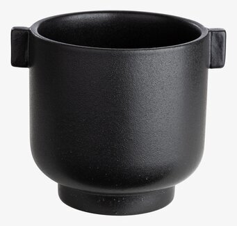 Kruka Med Öra Svart från Ernst i svart keramik med handtag