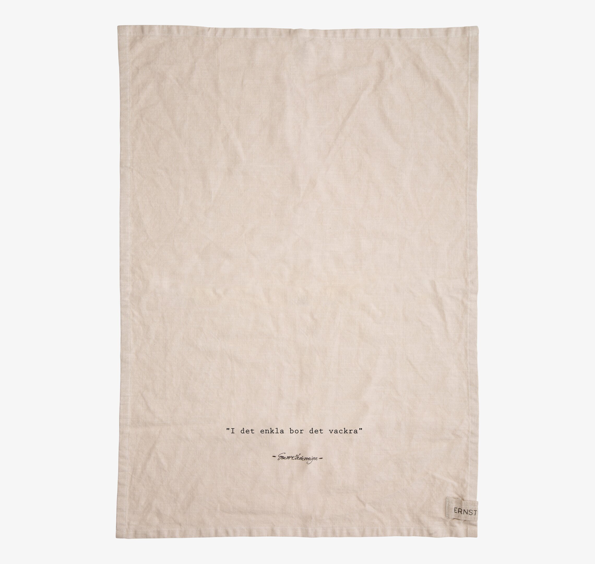 Kökshandduk Enkla Natur från Ernst i beige med citat