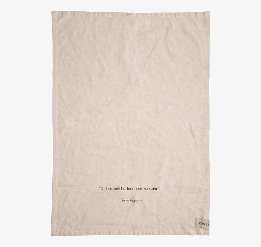 Kökshandduk Enkla Natur från Ernst i beige med citat