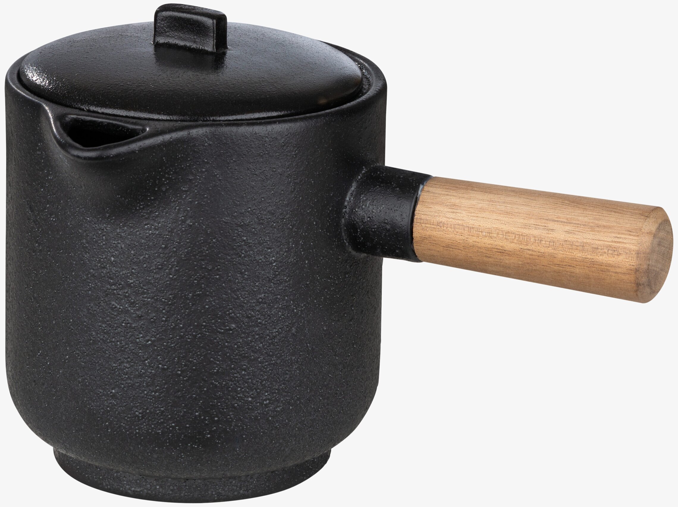 Kanna Med Handtag Svart från Ernst med trähandtag och lock