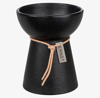 Hyacintvas Stengods ERNST från Ernst, svart med läderband