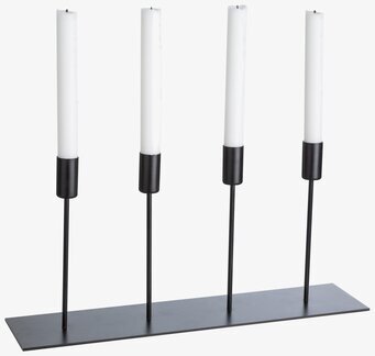 Ljusstake 4 Ljus Svart från Ernst, stilren och funktionell