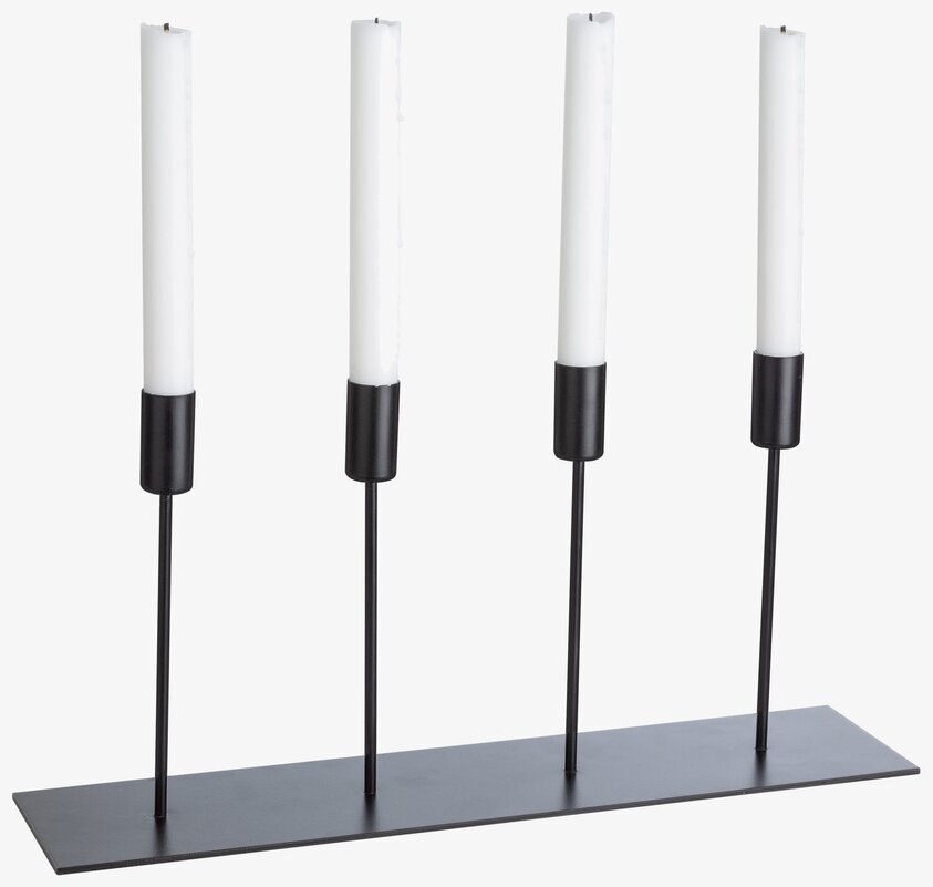 Ljusstake 4 Ljus Svart från Ernst, stilren och funktionell