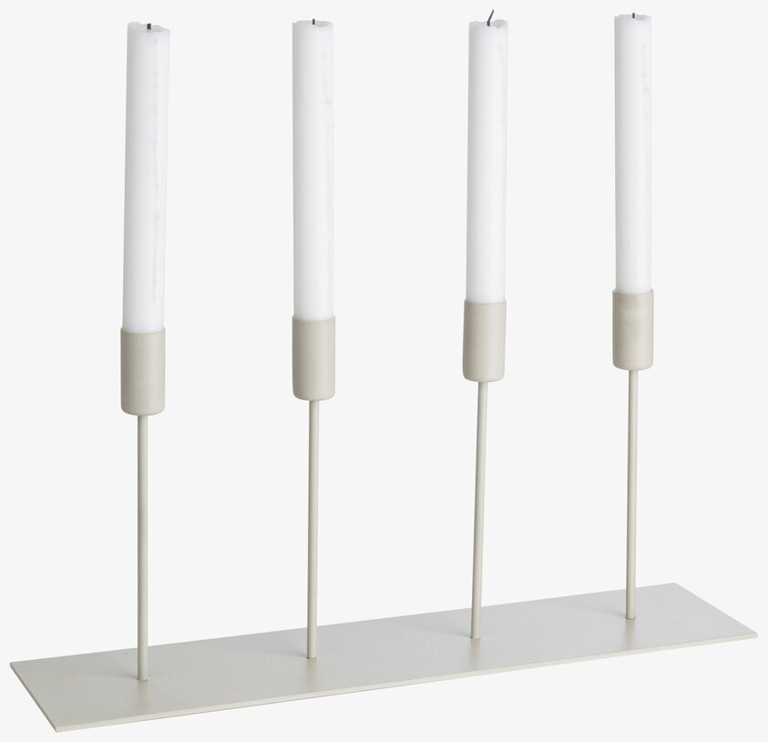 Ljusstake 4 Ljus Beige från Ernst i minimalistisk design
