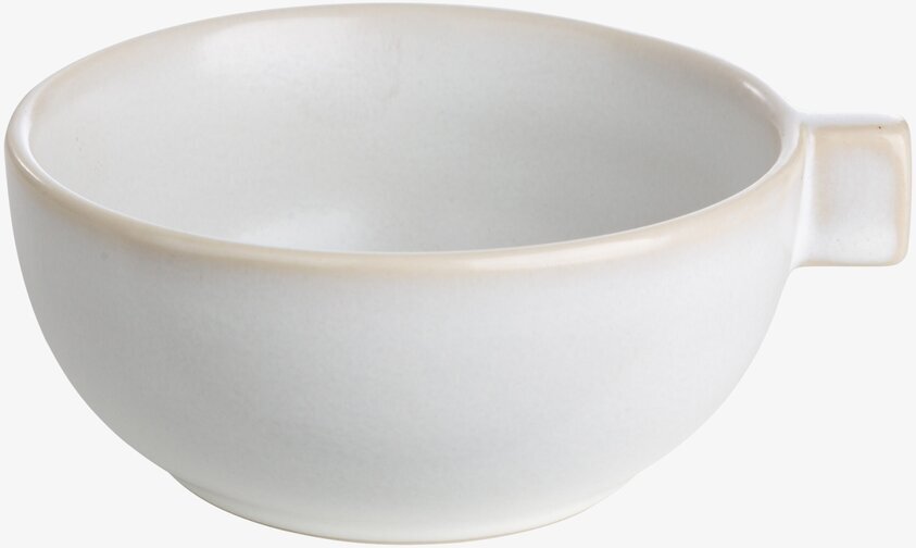 Liten Skål Stengods Vit Sand från Ernst med handtag