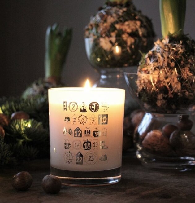 Doftljus Julkalendern Kanel/Äpple från Majas Cottage i glas