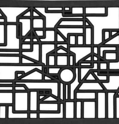 Gummimatta Villastad från Dixie med geometriskt mönster