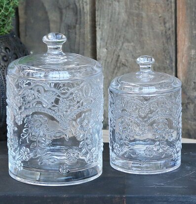 Glasburk Med Reliefmönster från Chic Antique, två storlekar